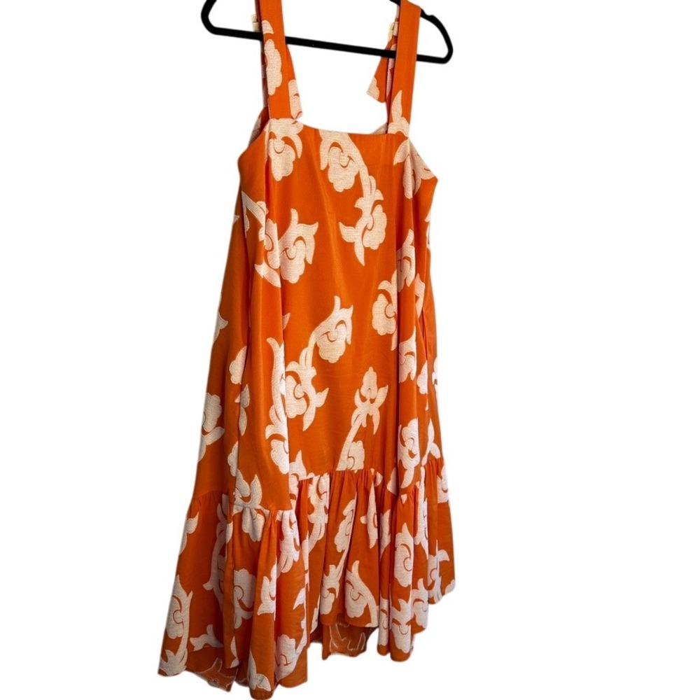Anthropologie x Exquise Orange‎ Phoebe Flounced Maxi Dress Size Medium - Picture 8 of 12